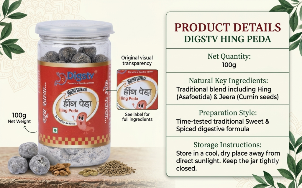 Digstv Hing Peda 100g packaging and product label details