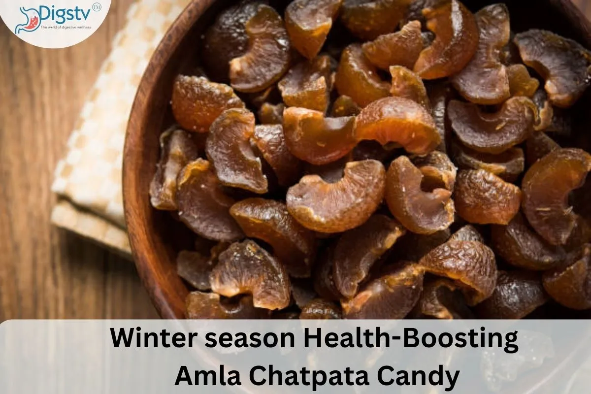 Amla Chatpata Candy in a winter setting. A flavorful and health-boosting snack, rich in immune-boosting vitamin C, digestive warmth, and nutrients for radiant skin. Perfect for winter wellness.